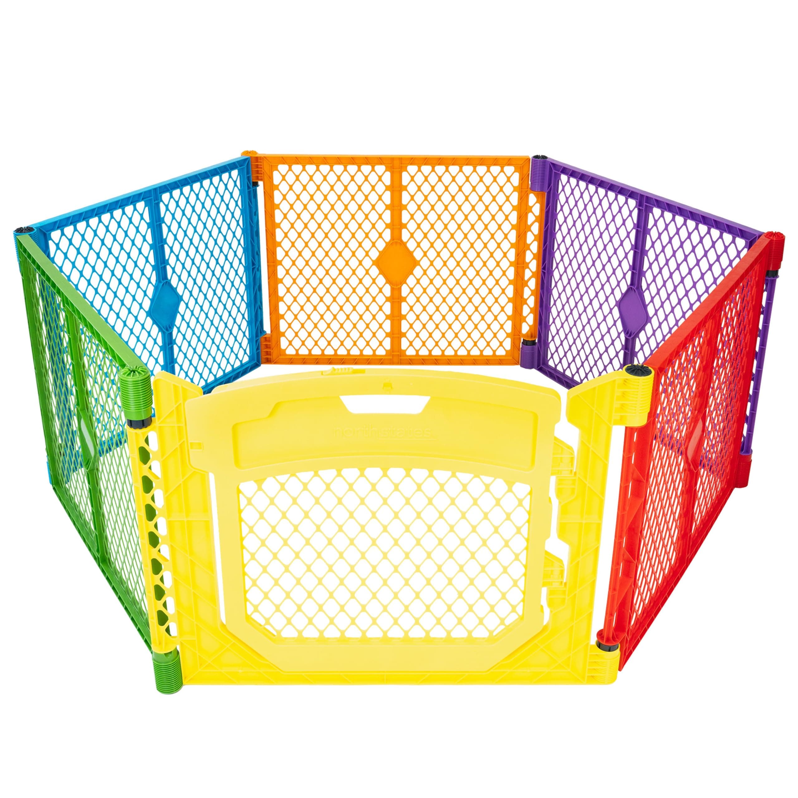 Superyard Colorplay Ultimate Play Yard: Freestanding 6 Panel Baby Playpen - Indoor/Outdoor Use - Made in USA - Encloses Up to 18.5 Square Feet - 26 Inches Tall - Colorplay