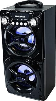 PROSCAN ELITE LEDVANCE Sylvania, Portable Speaker with Bluetooth, Connect to iPhone, iPad or Android, Double Subwoofer Heavy Bass, Perfect for Events, Black