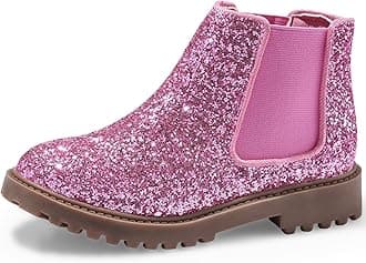 Girls Boots Kids Ankle Boots Zipper School Shoes Elegant Big Kid Fashion Winter Boots Zip-up Short Flat Bootie for Junior/Yourth