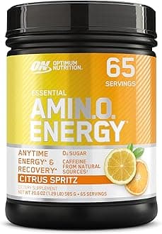 Optimum Nutrition Amino Energy - Pre Workout with Green Tea, BCAA, Amino Acids, Keto Friendly, Green Coffee Extract, Energy Powder - Citrus Spritz, 65 Servings (Packaging May Vary)