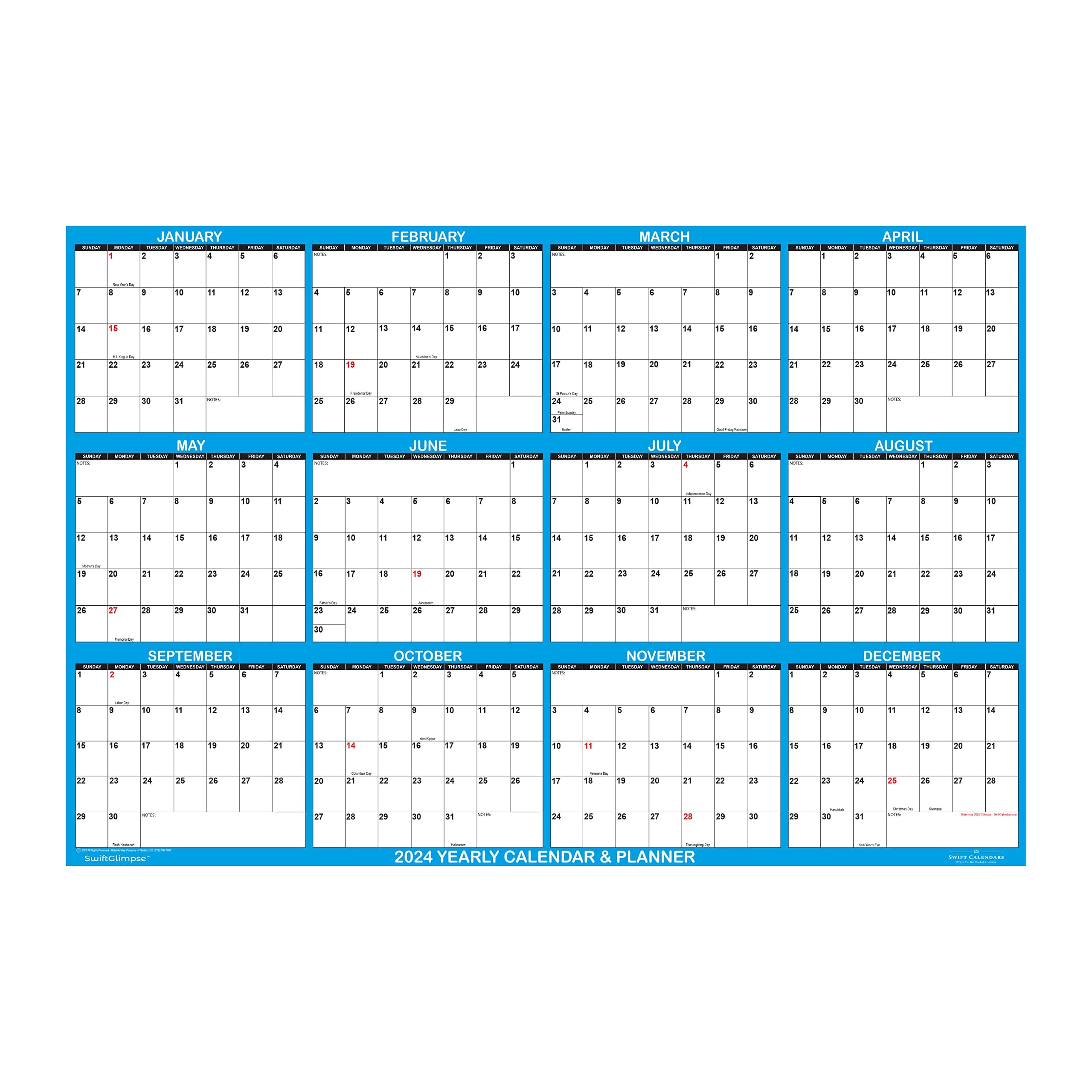 24" x 36" Wall Calendar