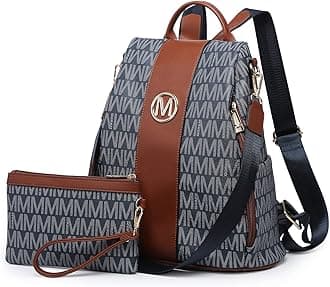 MKP COLLECTION Women Fashion Backpack Purse Multi Pockets Anti-Theft Rucksack Travel Shoulder Bag Handbag Set 2pcs