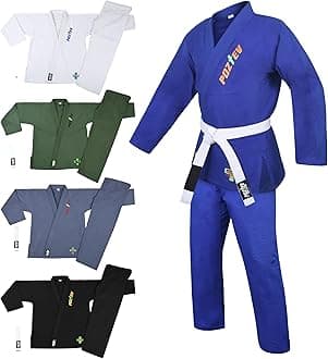 POZTEV Brazilian Jiu Jitsu Gi for Men & Women BJJ Gi Grappling Kimonos Preshrunk Lightweight Fabric Martial Arts Uniform