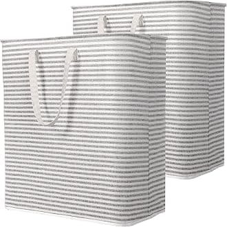 – Lifewit Set of 2 100 L Laundry Baskets, Large Foldable Laundry Basket, Laundry Hamper, Laundry Sorter, Storage Box with Handles for Clothes, Towels, Toys, Grey
