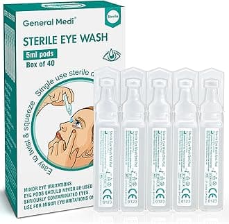 General Medi Eye Wash - Sterile Saline Solution 5ml/0.9% (Pack of 40)