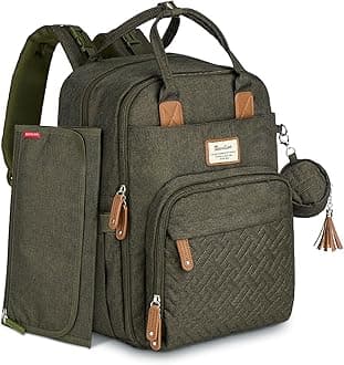 Diaper Bag Backpack, Multifunction Travel Pack Maternity Baby Changing Bags, Large Capacity, Waterproof, Olive Green