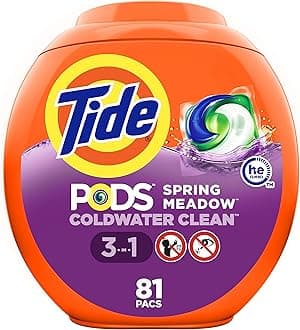 Pods He Turbo Laundry Detergent Packs, Spring Meadow, 81 Count