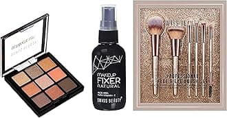 SWISS BEAUTY SB-F01, Professional Face Eye Brush Set, Silver (Pack Of 6) & Make-Up Fixer & Ultimate Eyeshadow Palette Kit-3 Sb-706, Shade-03-Multicolor