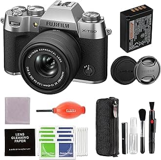 X-T50 Mirrorless Digital Camera XC15-45mmF3.5-5.6 OIS PZ Lens Kit - Silver Bundle with Additional Accessories