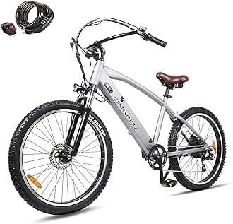 NAKTO Electric Bike 1000W Ebike 26'' Electric Bicycle, 35MPH Adults Electric Mountain Bike with Removable Battery