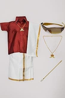 Amirtha Fashion Boys Traditional Dhoti & Shirts SET WITH ACCESSORIES