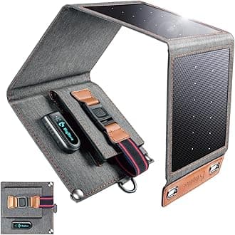 BigBlue [2022 Upgraded Tiny Solar Charger] 14W Sunpower Solar Panels With Usb(5V/2.4A),Ipx4 Waterproof,Folding Portable Solar Phone Charger Compatible With Iphone X/8/7,Tablet,Samsung Lg Etc, Grey
