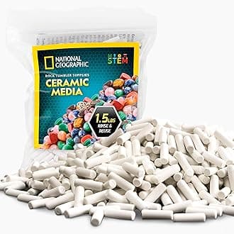 NATIONAL GEOGRAPHIC Rock Tumbler Ceramic Pellets - 1.5 lb Ceramic Media for Rock Polisher, Use with Rock Polishing Grit, Protects Rocks, Improves Tumbling, Reusable, Rock Tumbling Supplies