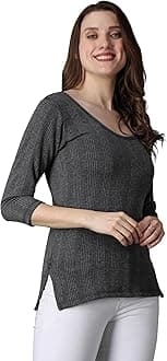 Wearslim® Women's Winter Warmer Thermal Vest 3/4 Sleeves Ultra Soft Scoop Neck Winter Inner Wear Top Johns Underwear