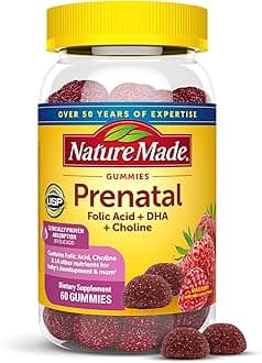 Nature Made Prenatal Gummies with DHA and Folic Acid, Dietary Supplement for Daily Nutritional Support, 60 Gummies, 30 Day Supply