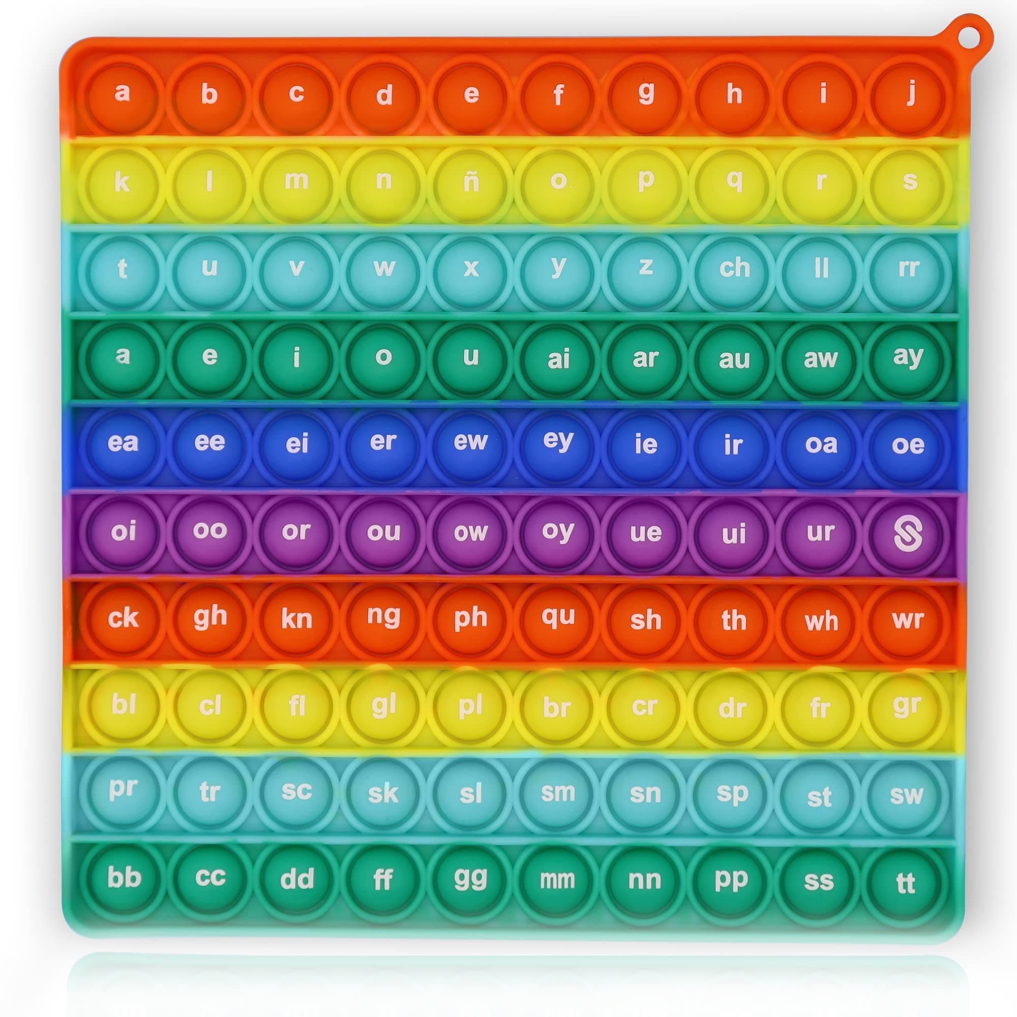 Both Side Alphabet, Letter, ABC, Phonics Pop Board, Square Popper, Montessori Educational for Kindergarten Classroom Kids 1 2 3 Year Old