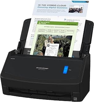 ScanSnap iX1400 High-Speed Simple One-Touch Button Color Document, Photo & Receipt Scanner with Auto Document Feeder for Mac or PC, Black