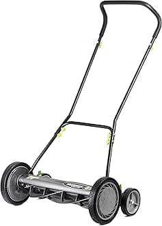Earthwise 2001-20EW 20-Inch 5-Blade Push Reel Lawn Mower, Grey