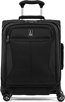 TravelproTourlite Softside 19" International Carry-On Luggage with 4 Spinner Wheels, Lightweight Suitcase, Black