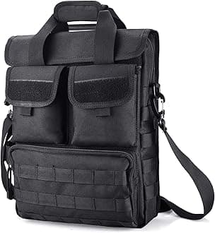 FRTKK Tactical Messenger Bag Military MOLLE Sling Shoulder Pack Briefcase Laptop Assault Gear Handbags Utility Carry Satchel (Black, 15.6 inch)