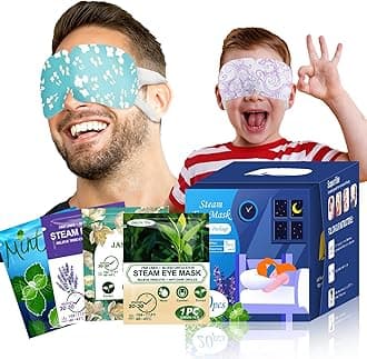 ProCIV 20-Pack Steam Eye Masks for Dry Eyes, Warm Eye Mask, Relief Fatigue & Dark Circle, Heated Eye Mask for Puffy Eyes, Disposable Sleep Mask, Moist Hot Compress Eye Patch for Sleeping, 4 Flavors