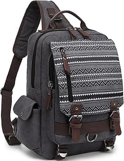 Retro Crossbody Bag Sling Bag Canvas Messenger Bag for Men Women Shoulder Bag Crossbody Handbags Satchel Travel Bag