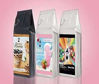 ZAWAA 500G Bubble Tea + 500G Boba Strawberry + Free 1 Boba Tapioca And 20 Pcs Paper Straw