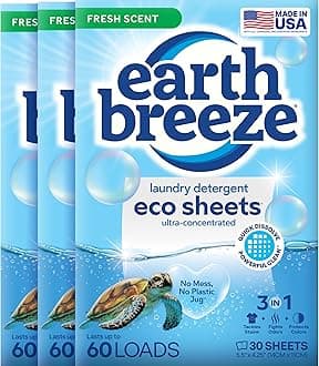 Liquid-less Laundry Detergent Sheets - Fresh Scent - No Plastic Jug (180 Loads) 90 Sheets (Pack of 3)