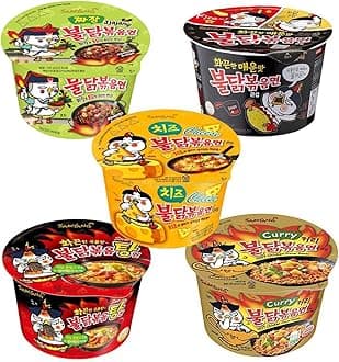 [Samyang] Popular Burakk Stir-Fried Cup Ramen 5 kinds/Bulldark Spicy Chicken Roasted Noodles 105g + Cheese Bulldark Spicy Chicken Roasted Noodles 105g + Curry Bulldark Spicy Chicken Roasted Noodles