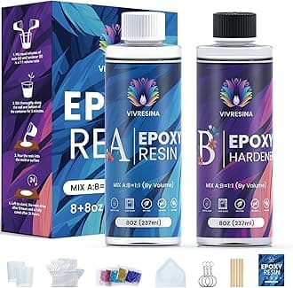 Epoxy Resin Kit for Beginners 16 OZ with Molds, Clear No Bubble Fast Curing Heat Resistant for Casting Coating Art DIY Craft Jewelry Making, Keychains