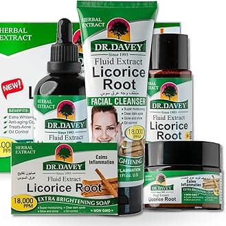 Licorice Root Extra Brightening Skin Care Set Anti Aging Control Treats Acne Cleans Black Spots Remove Pimples Deep Cleanser Calm Inflammation