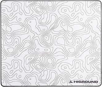Higround SNOWSTONE Large Topographic Gaming Mouse Pad, Medium Speed Desktop Mouse Pad, Computer Mouse Pad, Flat Edge Sewn, Full Range of Motion, Base in