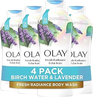Body Wash for Women, Fresh Radiance, Refreshing & Renewing, Made with Plant Based Cleansers, B3 Botanical Complex, For All Skin Types, Birch Water & Lavender Scent, 22 fl oz (Pack of 4)