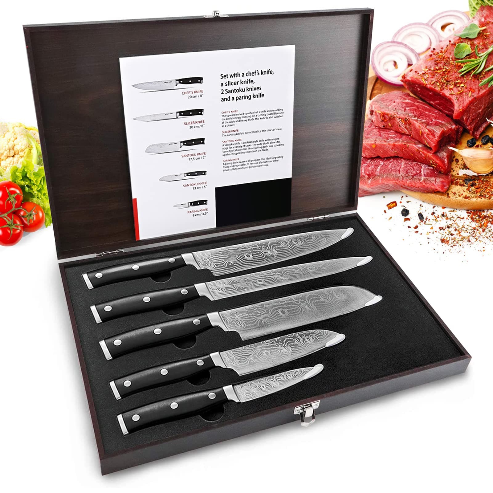 5PCS Professional Knife Set with Gift Box