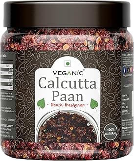 Veganic Calcutta Meetha Paan Mukhwaas | Mouth Freshener, Digestive, After-Meal Snack | Sweet Paan | Traditional Mukhwas | kalkatti Mitha Pan | Gulkand Pann (200 GMs)