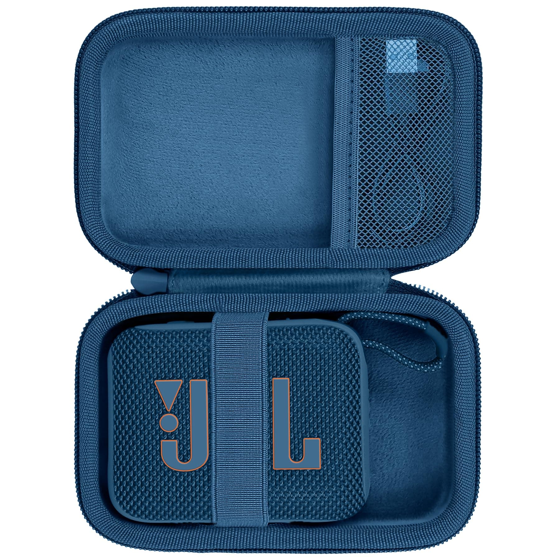 Hard Carrying Case Replacement for JBL Go 4 Go3 Go 3 Eco Portable Speaker (Black Case + Inside Blue)