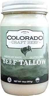 100% Pure Beef Tallow for Cooking, Gluten Free, No Sugar Added, Keto Friendly, 14 oz (28 Servings) - Packaging May Vary