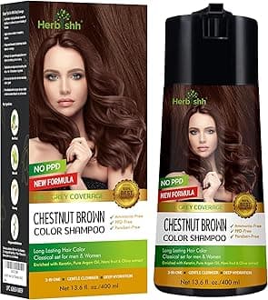 Color Shampoo for Gray Hair - Enriched Formula with Conditioner - Long Lasting & DIY (CHESTNUT BROWN)