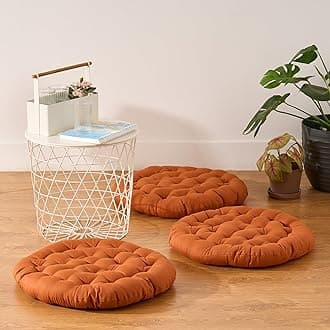 Premium Cotton Floor Seating Cushion | Luxurious Comfort & Microfiber Fill 60X60 CM Large Size for Meditation | Floor Cushions | Pooja | Living Room | Pets | Outdoor CinnamonBrown Pack of 3