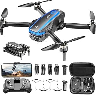 Drones with Camera for Adults 4K Brushless Motor Drone for Kids Beginners, FPV Foldable RC Quadcopter with Propeller Guards, 2 Batteries, 1500mAh, 130° Lens, WiFi, Voice Control, Gesture Photography