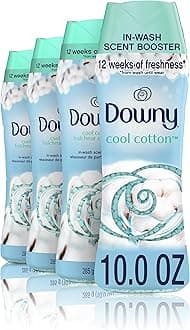 Downy Laundry Scent Booster Beads For Washer, Cool Cotton, 10 oz, Pack of 4