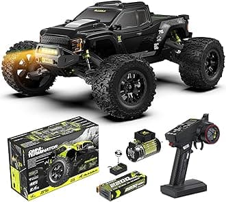1/10 Brushless RC Cars, Monster Truck, 50+ MPH, 4WD, Waterproof, Carbon Fiber, Black, Ages 8+