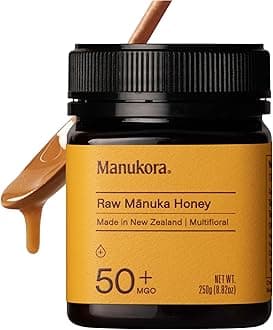 Manukora Raw Manuka Honey MGO 50+, New Zealand Honey, Non-GMO, 3rd-Party Tested, Glyphosate Residue Free Certified, 2000+ Natural Compounds, Traceable from Hive-to-Hand, Daily Wellness Support – 250g