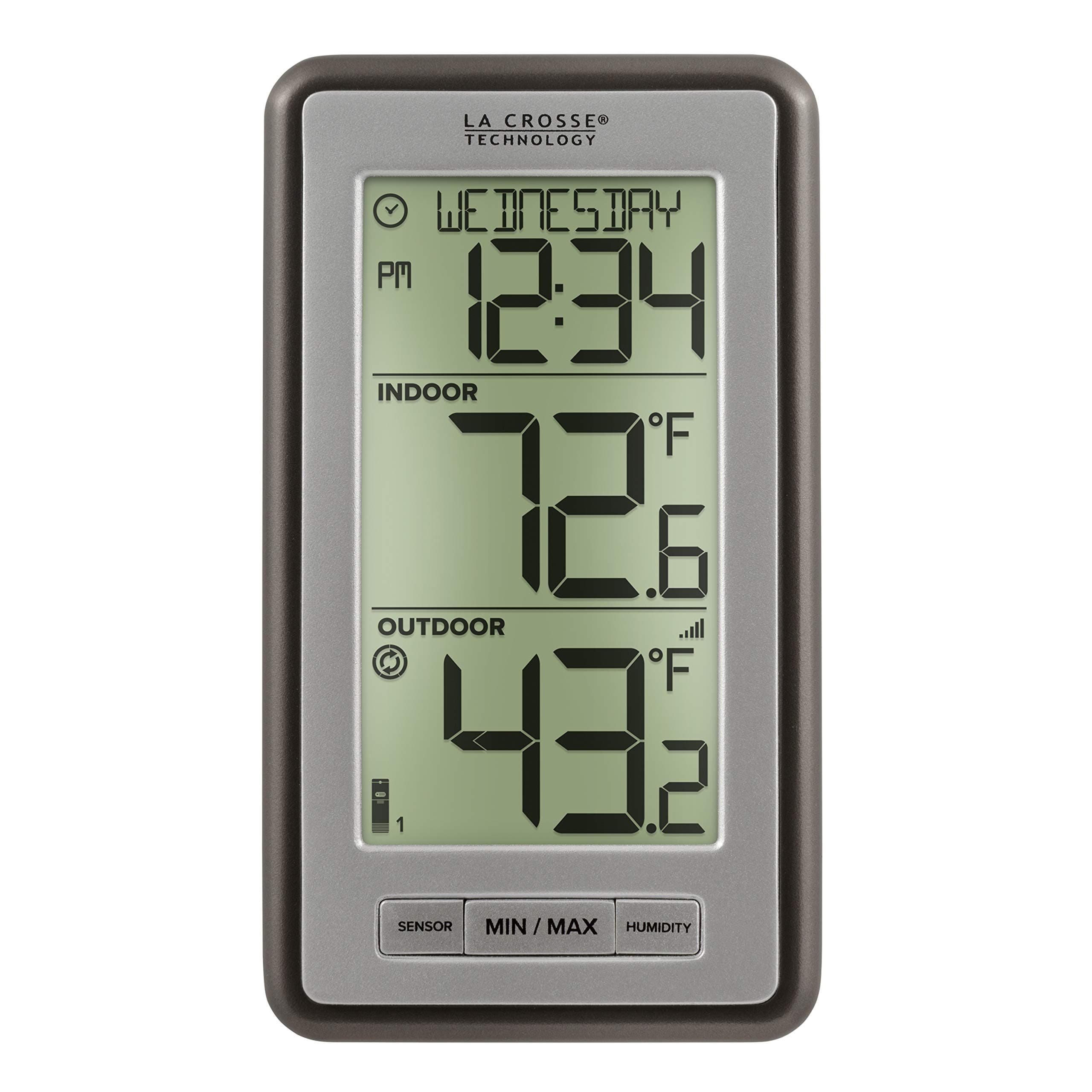 WS-9160UV3 Digital Indoor Outdoor Thermometer Wireless - Multi-Format Remote Temperature Sensor, Temperature Humidity Monitor with Manual Settings and 24-hr Display