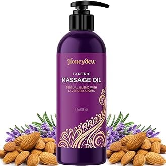 Lavender Massage Oil for Couples Relaxation - Non Greasy Non Staining Irresistibly Silky Full Body Massage Oil for Massage Therapy with Lavender Essential Oil - Therapeutic Grade Non GMO and Vegan