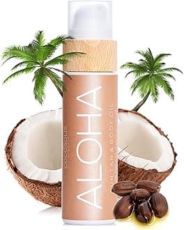 ALOHA Sun Tan & Body Oil | Organic Tanning Bed Lotion | Get Healthy Deep Chocolate Tan | Tanning Accelerator with 5 Precious Oils to Make Your Skin Glowing & Revitalized (110 ml)