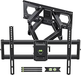 TV Mount Bracket Max VESA 600x400mm for Most 42-75 inch Flat Screen/LED/4K TVs, USX MOUNT Full Motion TV Wall Mount Dual Swivel Articulating Tilt 6 Arms Up to 16" Wood Stud, Weight Capacity 100lbs