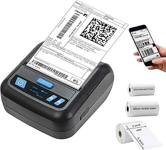 PeriPeri 3Inch Heavy Duty USB+Bluetooth Label + Receipt 2in1 Thermal Printer, Inkless Portable Printer for Print Labels Receipt Bill Compatible with iOS, Android, Windows & Mac (1 Year Warranty)