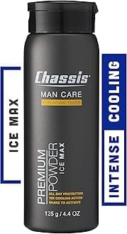 Chassis Premium Ice Max Talc-Free Body Powder for Men All-New w/Max Cooling Sensation