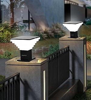 18W Metal and Unbreakable PVC Modern Water Proof Outdoor Gate Light (Black) - Set of 2 Pieces